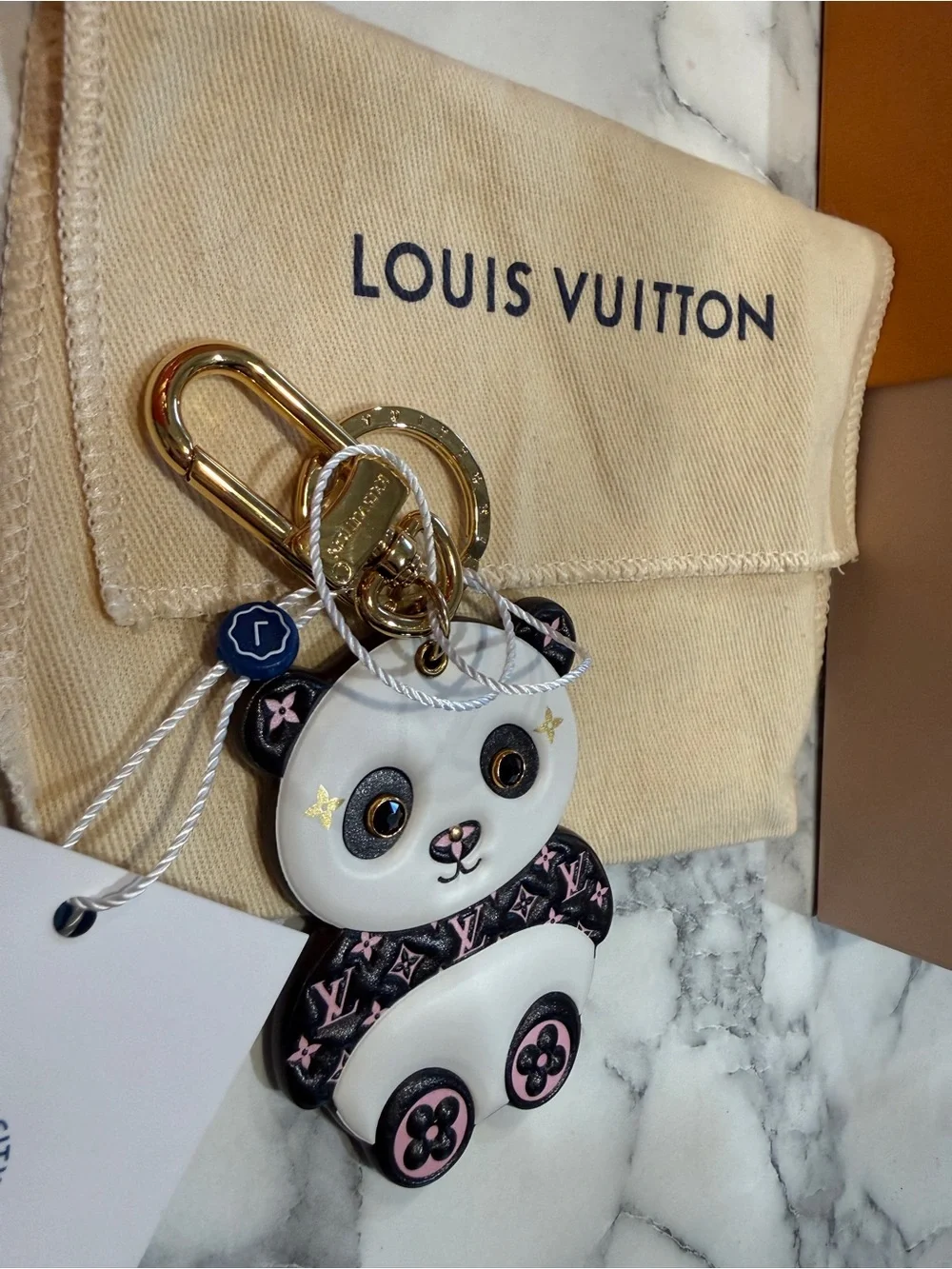 Louis Vuitton LV Panda Bag Charm NWT authenticated full set